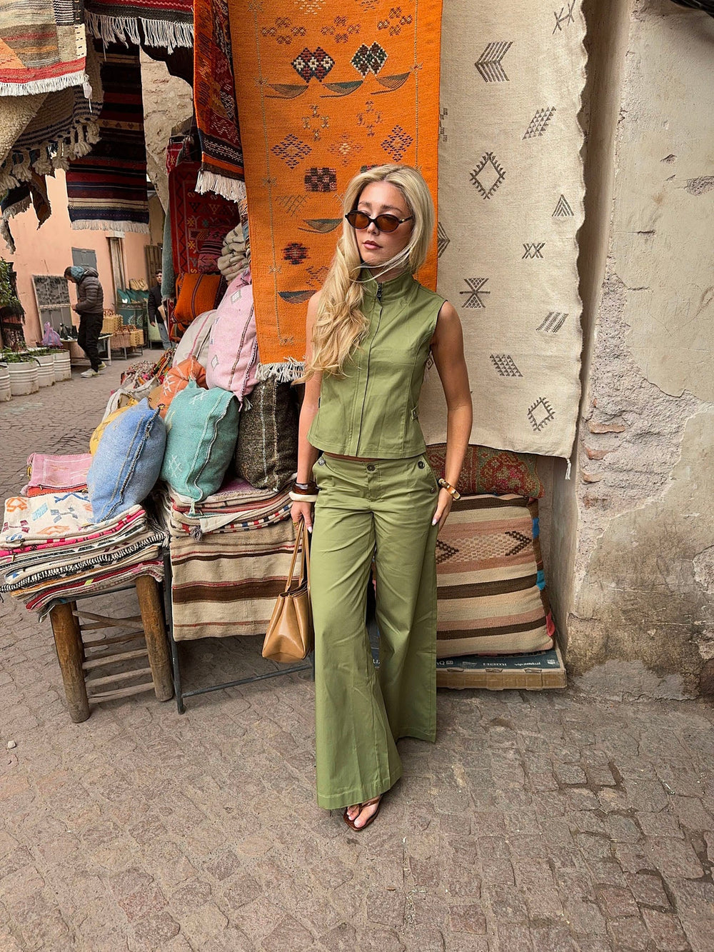 Armina vest with details - Green