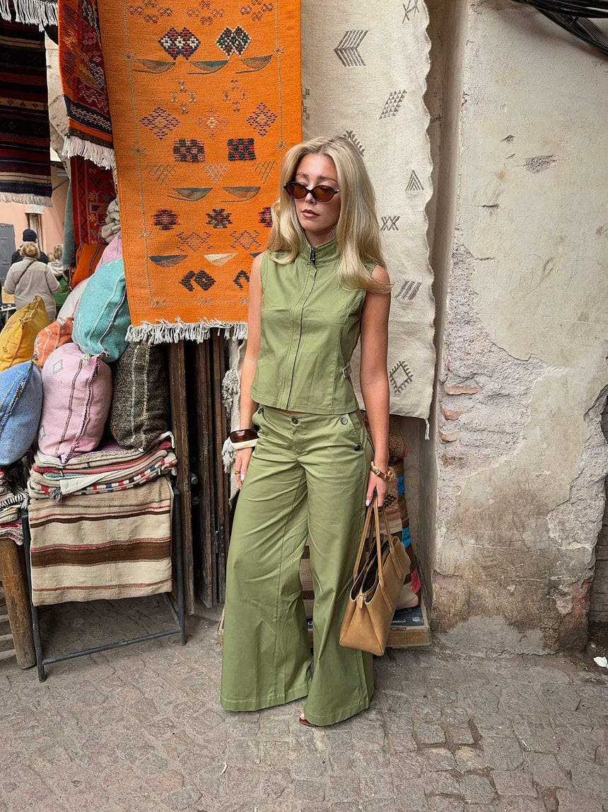 Armina vest with details - Green