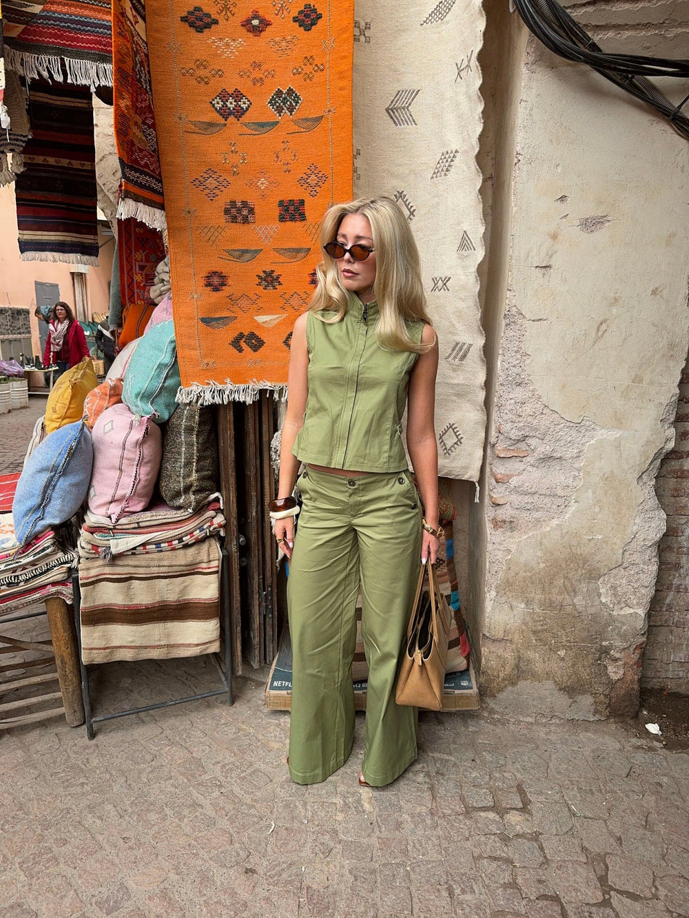 Armina vest with details - Green