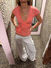 Malin Tomkins wrap top - Coral