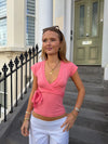 Malin Tomkins wrap top - Coral