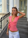 Malin Tomkins wrap top - Coral