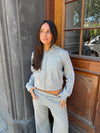Oba zip hoodie with lace - Grey/white