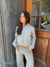 Oba zip hoodie with lace - Grey/white
