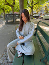 Oba zip hoodie with lace - Grey/white