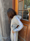 Oba zip hoodie with lace - Grey/white