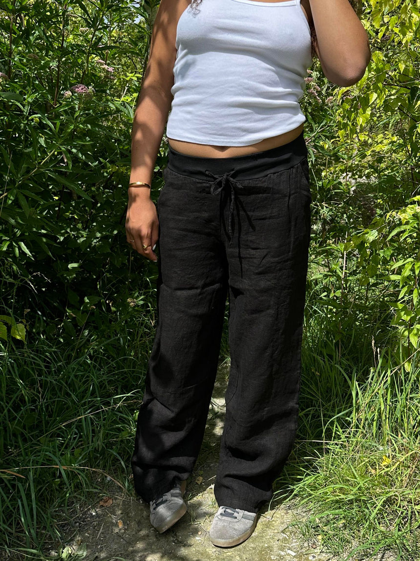 Angel linen pants - Black
