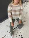 Christelle knit with stripes - Beige/ Off white