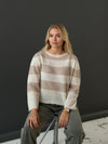 Christelle knit with stripes - Beige/ Off white