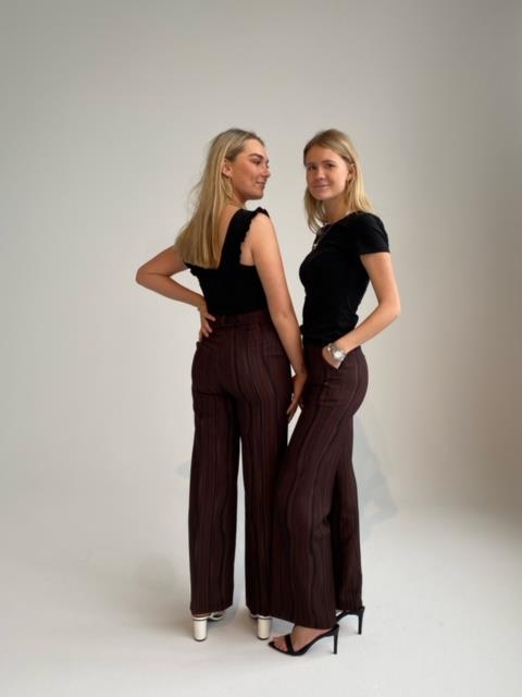 Classic wide pants - Brown –