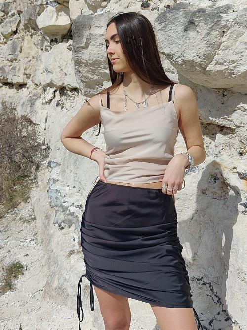 Naomi satin top - Beige