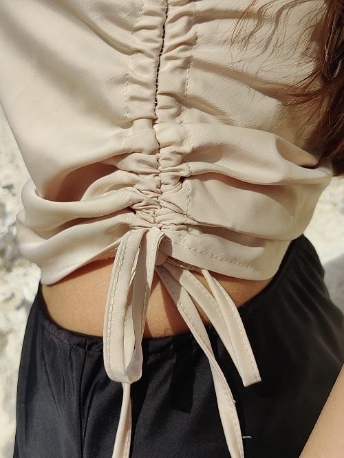 Naomi satin top - Beige