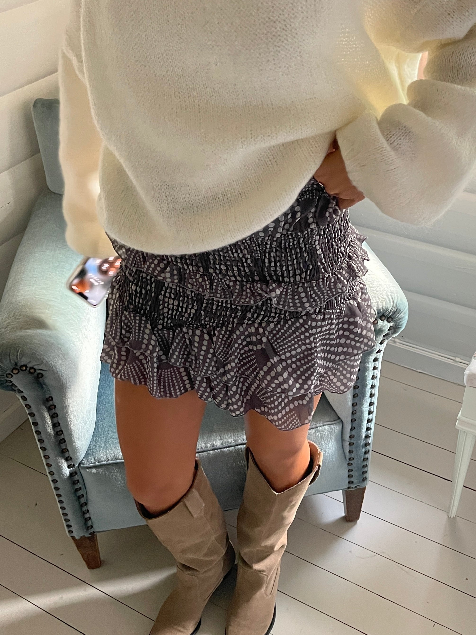 Floriza skirt - Grey/white