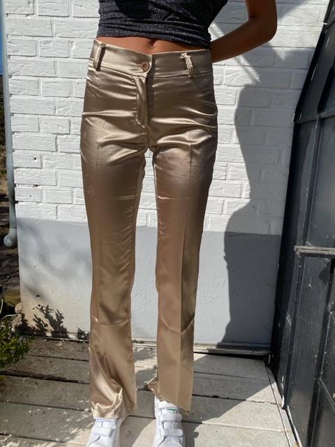 Flare pants high waist - light beige