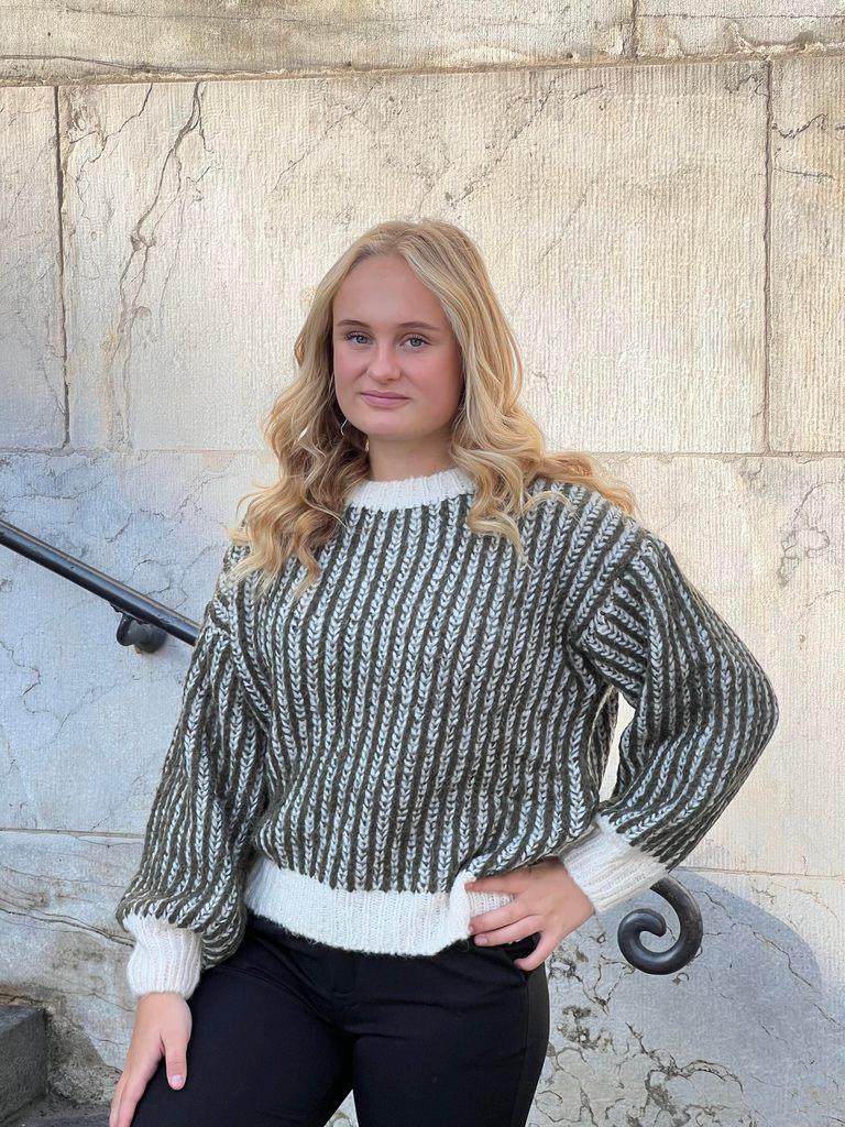 Sira striktrøje - white/khaky