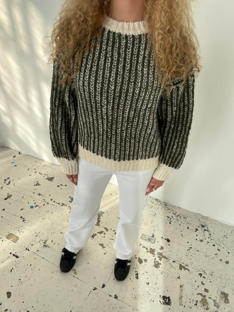 Sira striktrøje - white/khaky